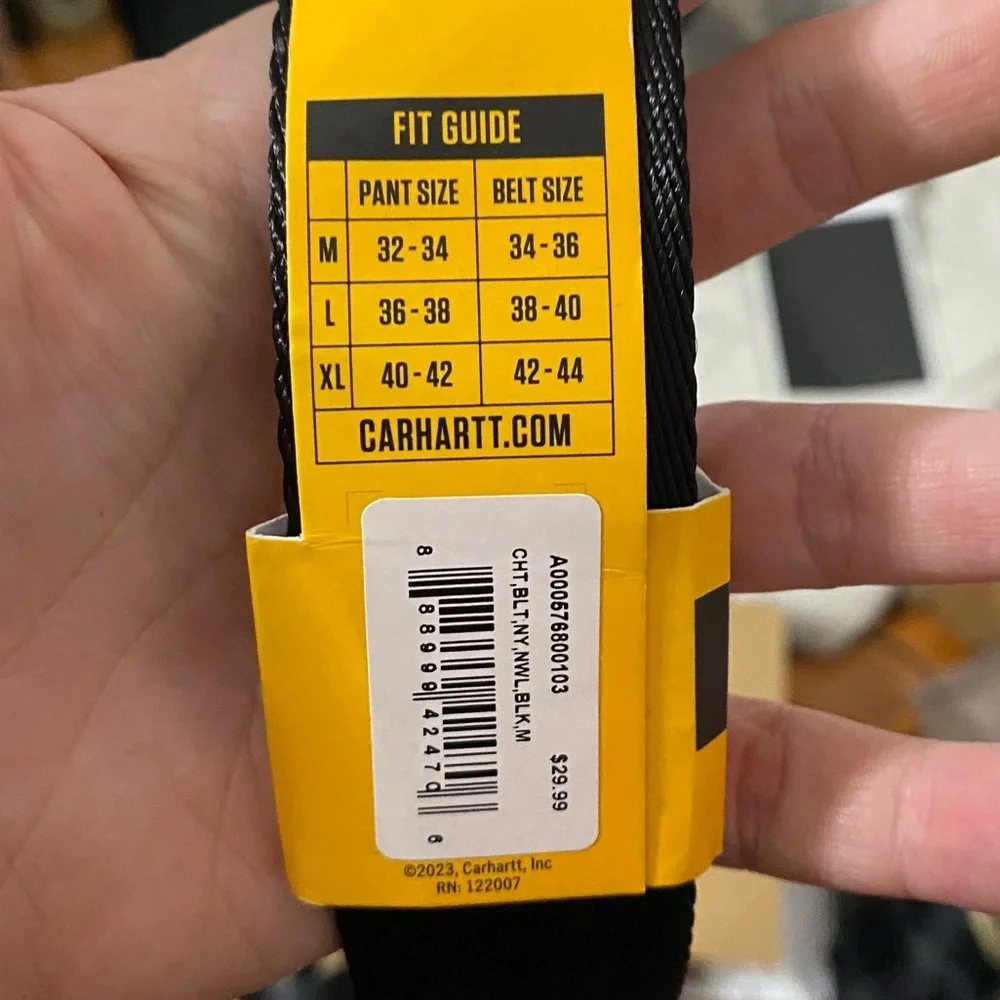 NWT Carhartt Black Nylon Webbing Ladder Lock Belt